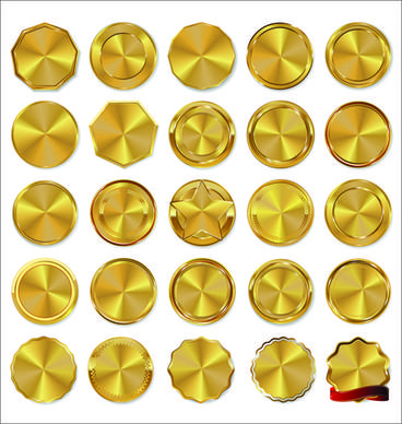 blank gold badges vector