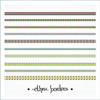 elegant ethnic seamless borders vector