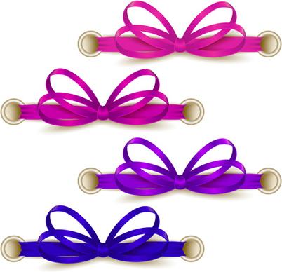 festival ribbon bow colorful vector set