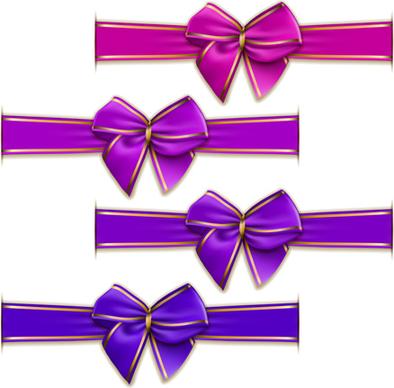 festival ribbon bow colorful vector set