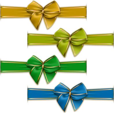 festival ribbon bow colorful vector set