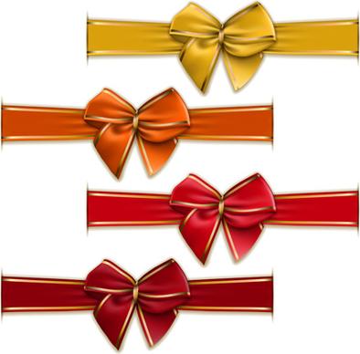 festival ribbon bow colorful vector set