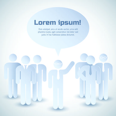 white business people with text cloud vector