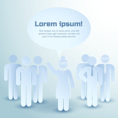 white business people with text cloud vector