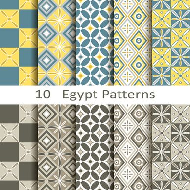 vector egypt style seamless patterns