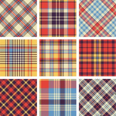 plaid fabric patterns seamless vector