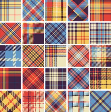 plaid fabric patterns seamless vector