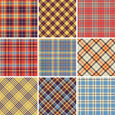 plaid fabric patterns seamless vector