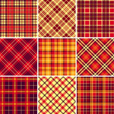 plaid fabric patterns seamless vector