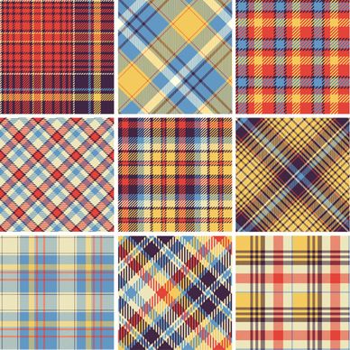 plaid fabric patterns seamless vector