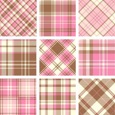 plaid fabric patterns seamless vector