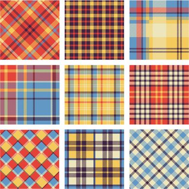 plaid fabric patterns seamless vector