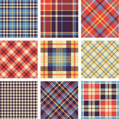 plaid fabric patterns seamless vector