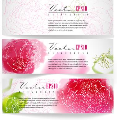 vector vintage floral banners set