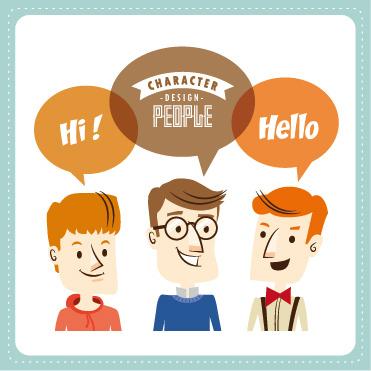 funny people speech bubbles vector design