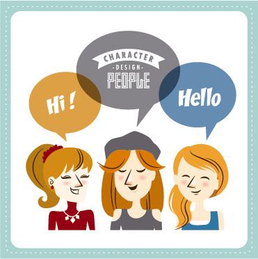 funny people speech bubbles vector design