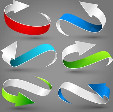 dynamic colored arrows vector design