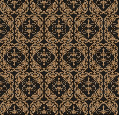 retro floral with crown vector seamless pattern