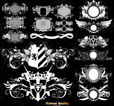 classical heraldry ornaments vector