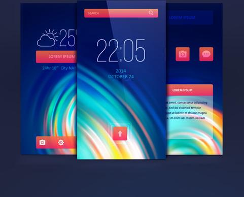 abstract style mobile interface theme vector