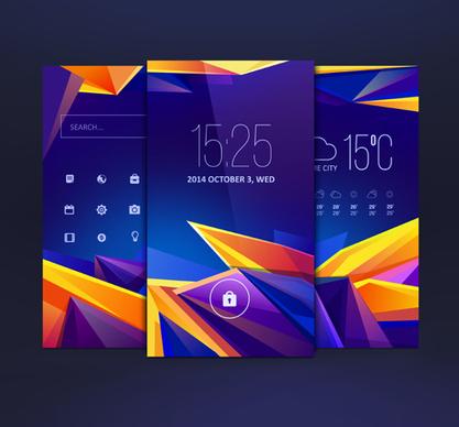 abstract style mobile interface theme vector