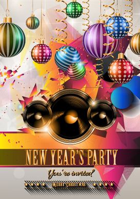 2015 new year party flyer and cover vector