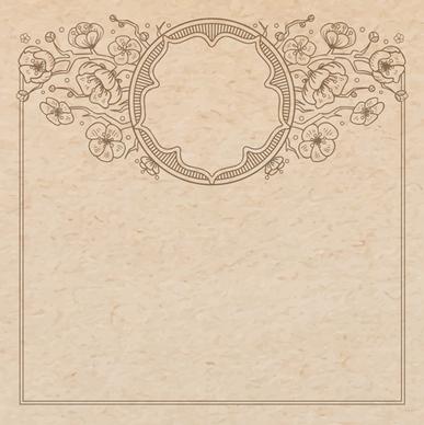 old paper with floral background vector set