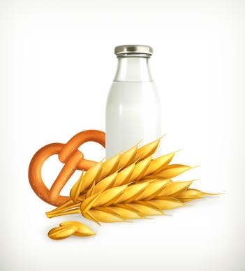 wheat and milk vector