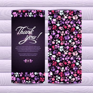 beautiful floral pattern cards set