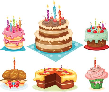 delicious birthday cake creative vector