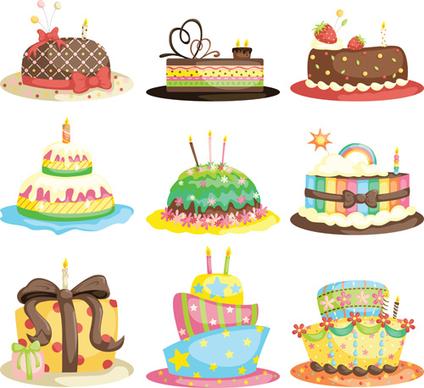 delicious birthday cake creative vector