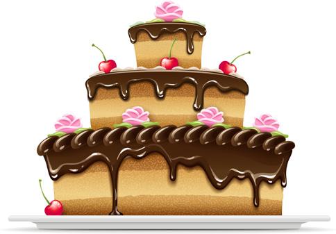 delicious birthday cake creative vector