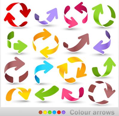 set of colored arrows vector