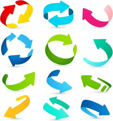 set of colored arrows vector