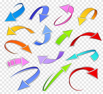 set of colored arrows vector