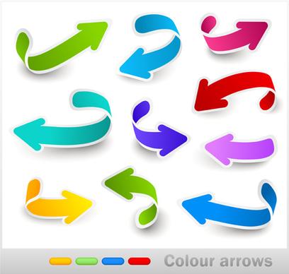 set of colored arrows vector