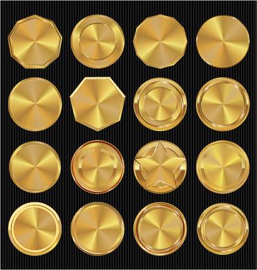 golden textured badge vector