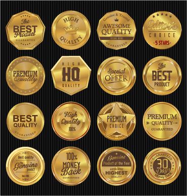 golden textured badge vector