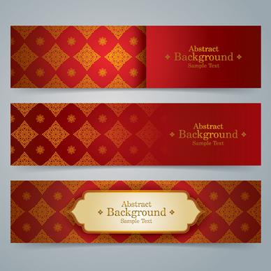 ethnic style pattern banners vector