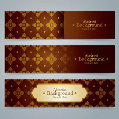 ethnic style pattern banners vector