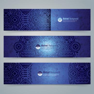 ethnic style pattern banners vector