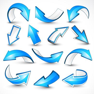 3d blue arrows vector