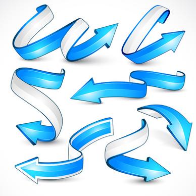 3d blue arrows vector