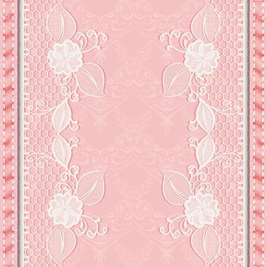 pink background with white lace vector