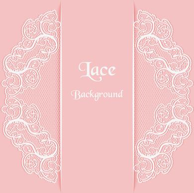 pink background with white lace vector