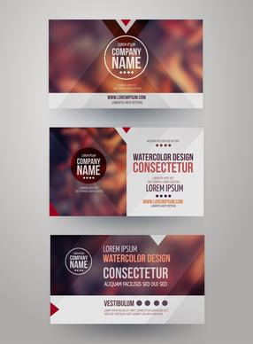 blurred corporate business cards template vector