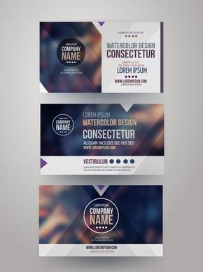 blurred corporate business cards template vector