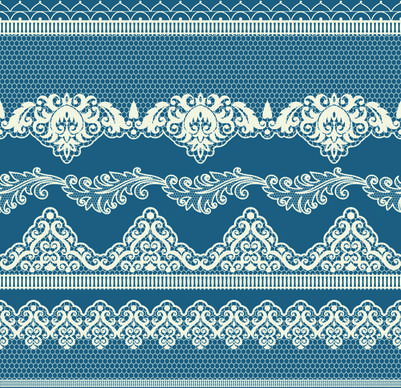 ornate lace border design vector set