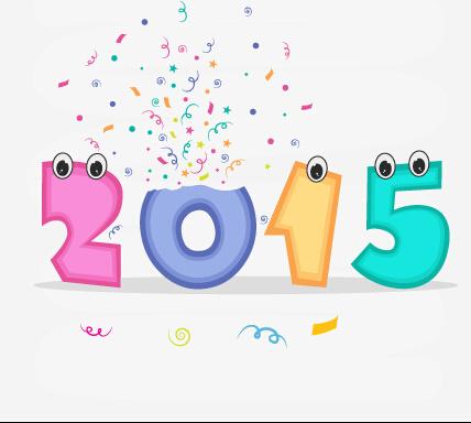 funny cartoon eye with15 new year vector design