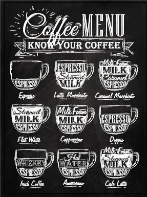 hand drawn chalkboard drinks menu vector